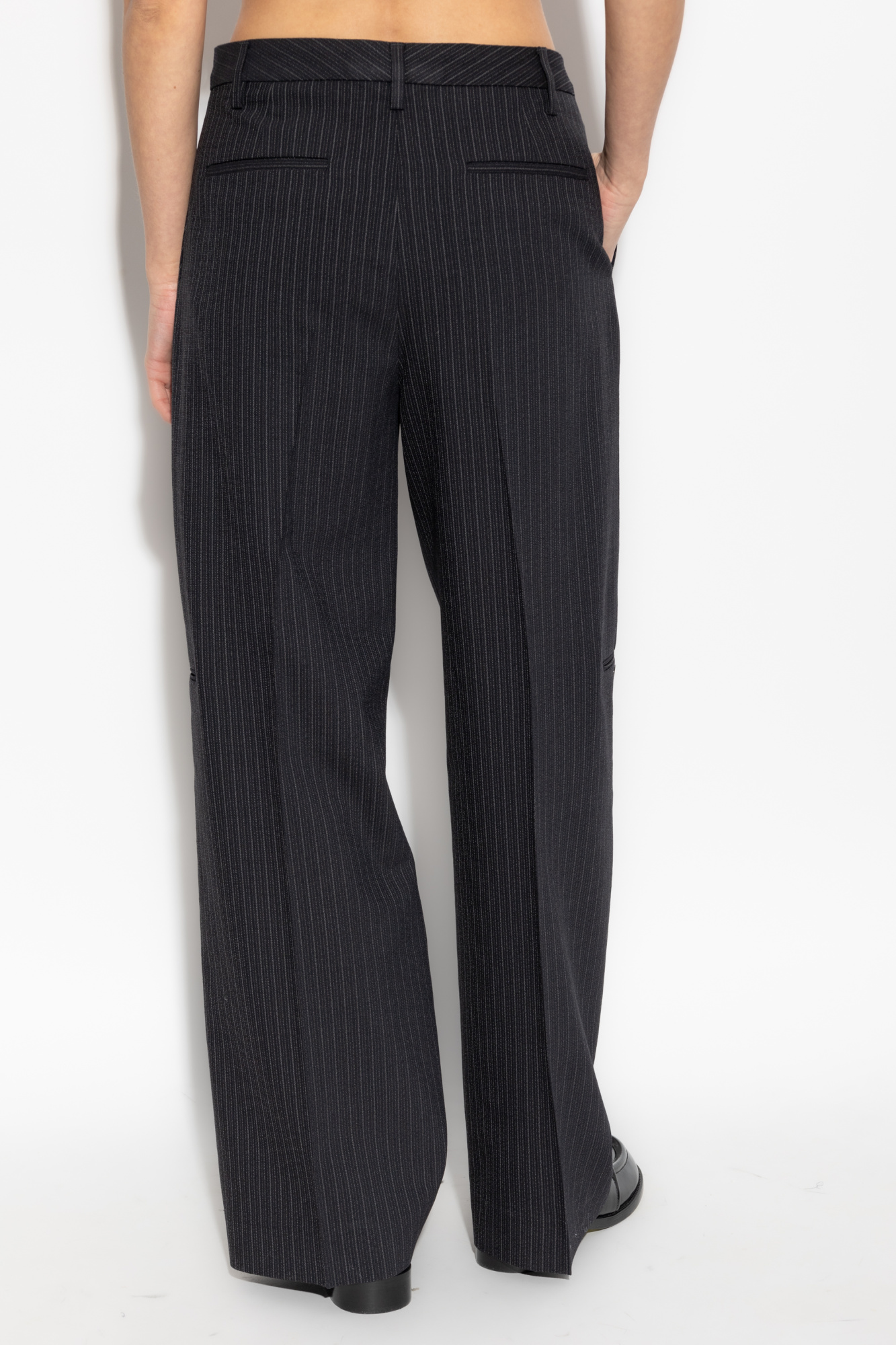 Black Pinstriped pleated trousers Acne Studios - Vitkac AS